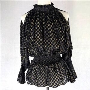 Rococo Sand Slit Long Sleeve Blouse Small